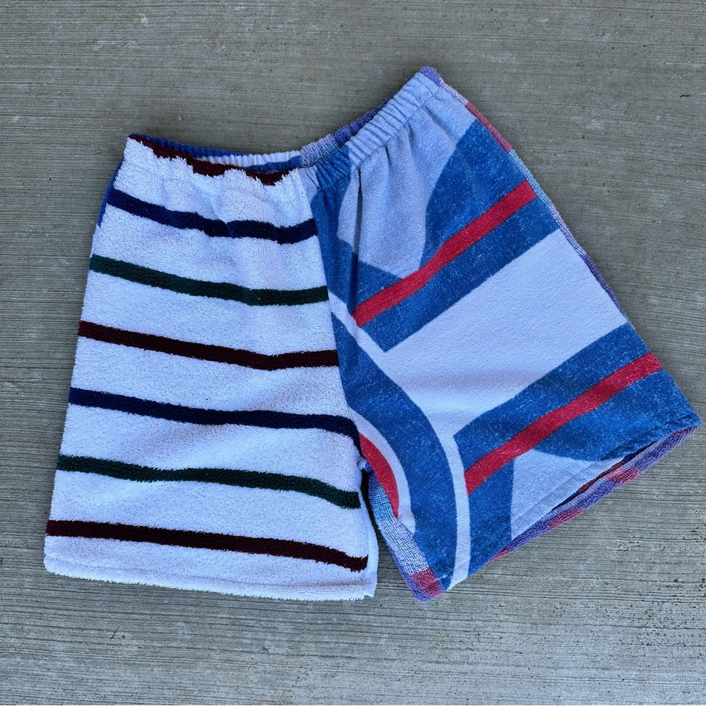 Upcycled Beach Towel Shorts S/M PGA Golf